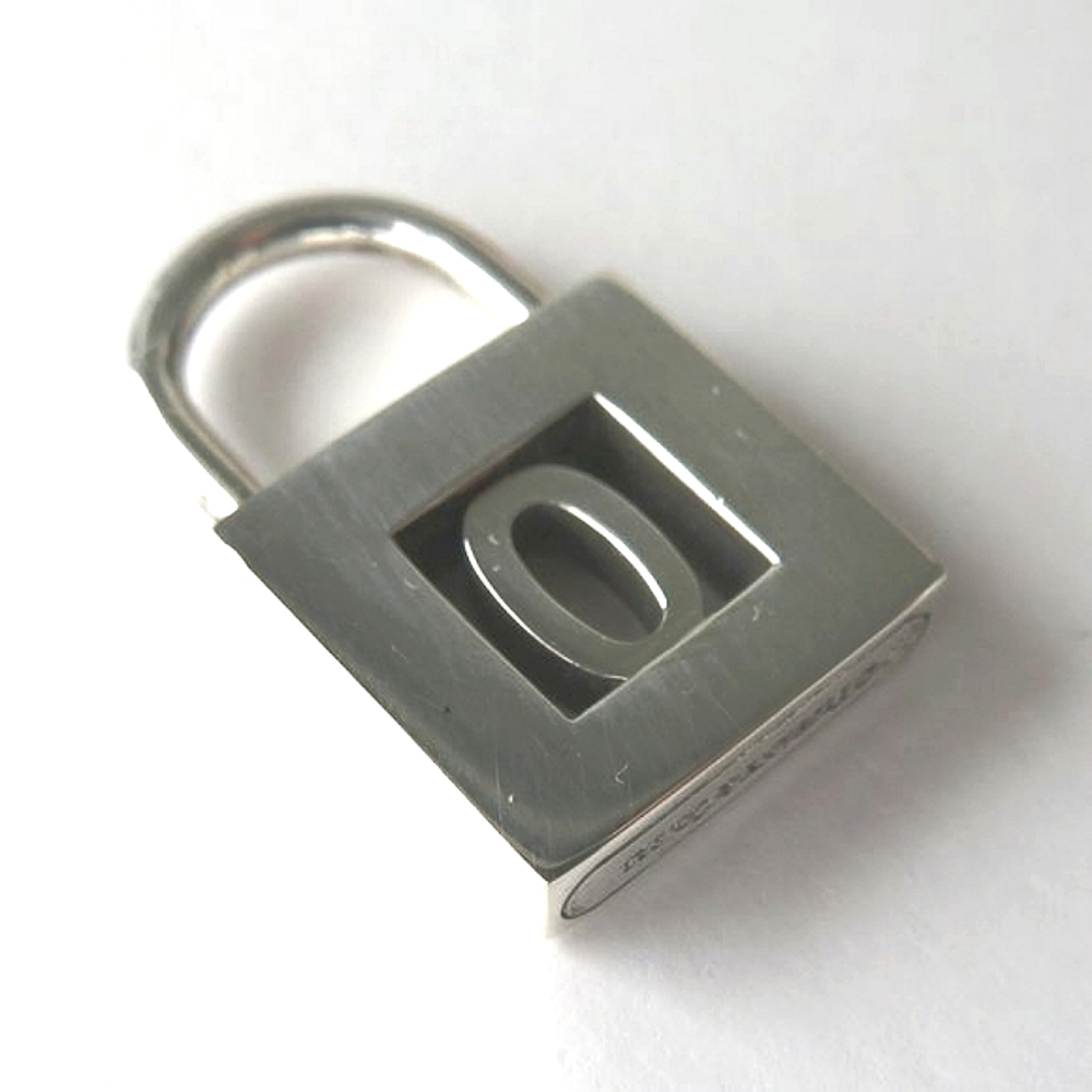 Tiffany's Padlock Charm Pendant In Sterling Silver "0"